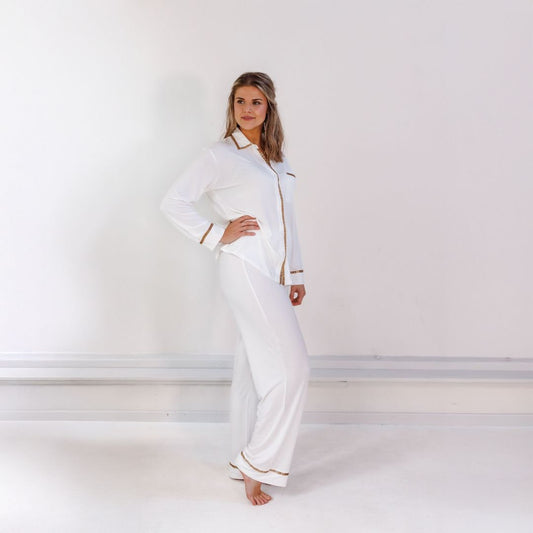 TENCEL™ Pyjama-Set Damen Off White
