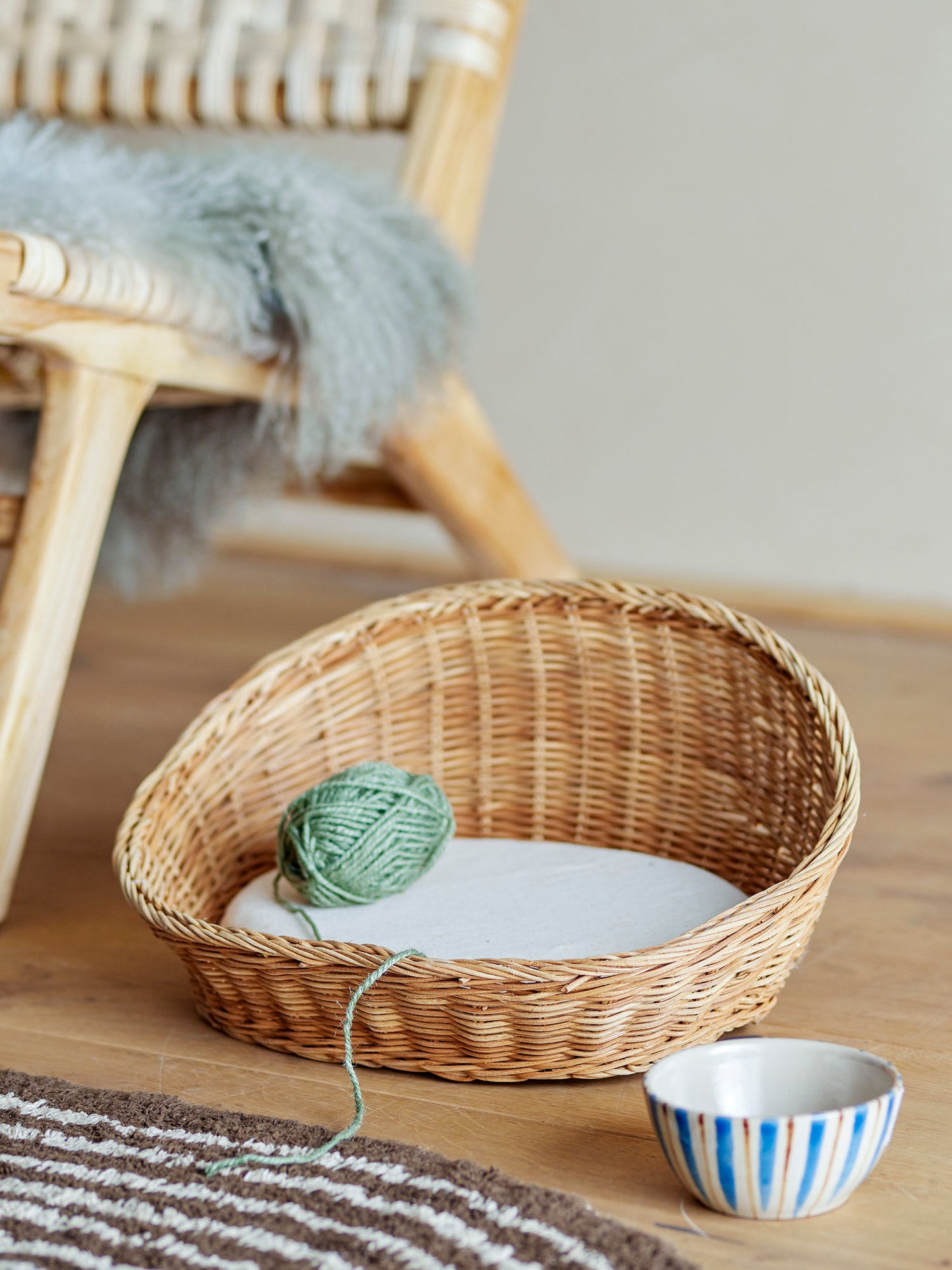 Bloomingville Tille Katzenkorb, Natur, Rattan