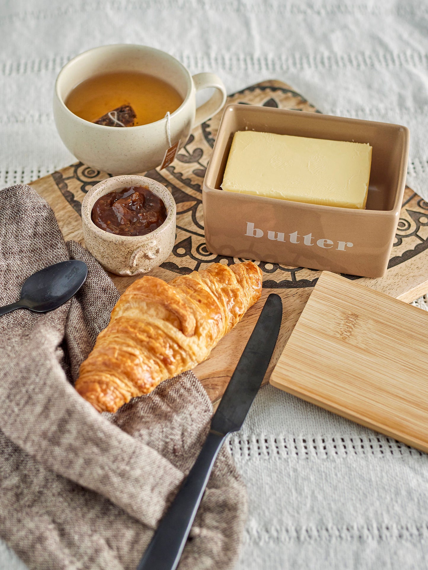 Bloomingville Hanyu Butterdose, Braun, Steingut