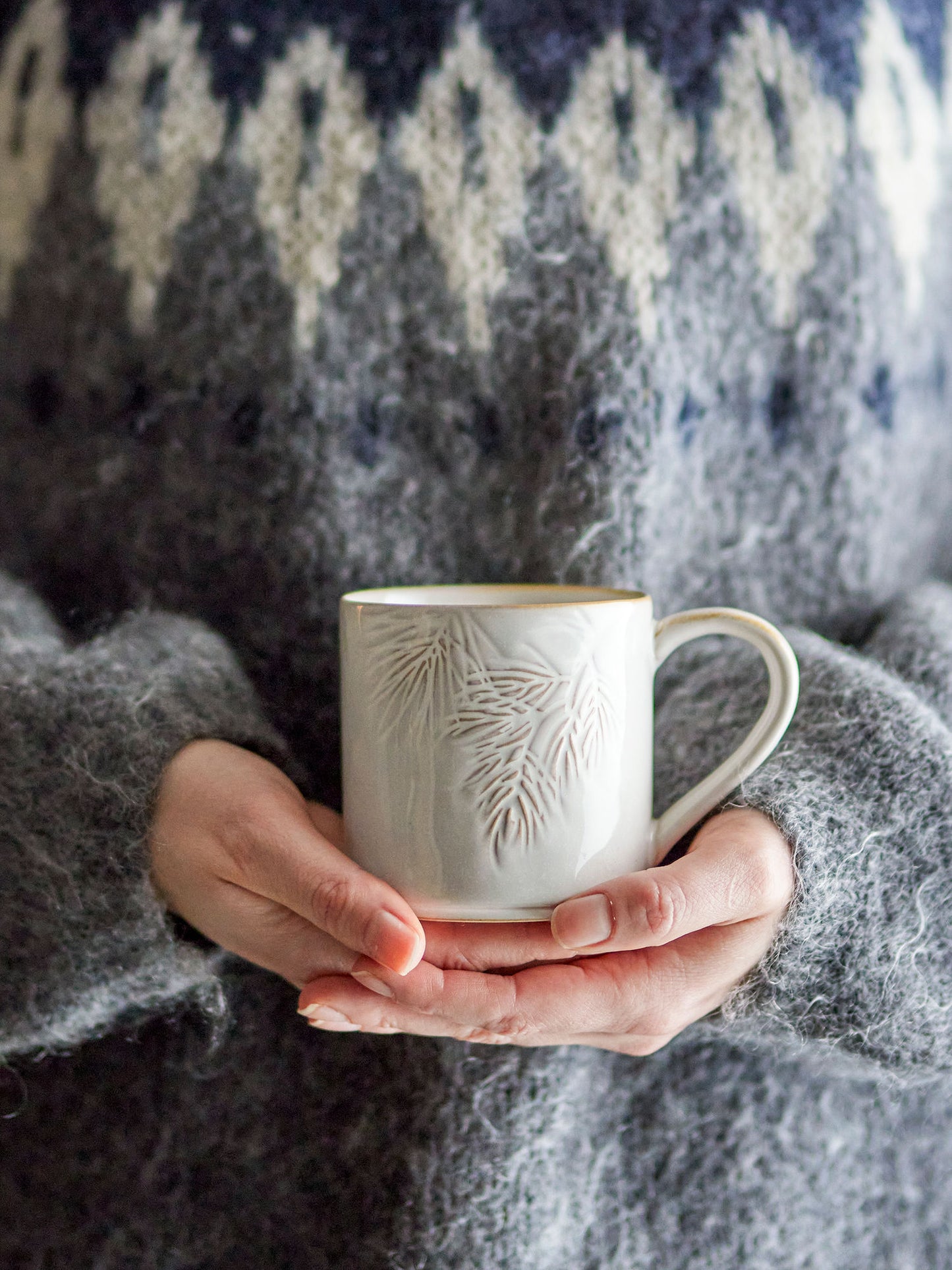 Bloomingville Winter Tasse, Natur, Steingut