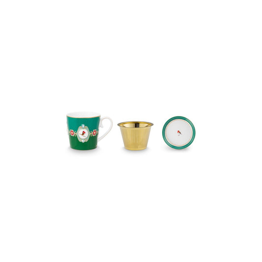 PIP Studio Teetasse Tea for One Love Birds Medallion Emerald-Green