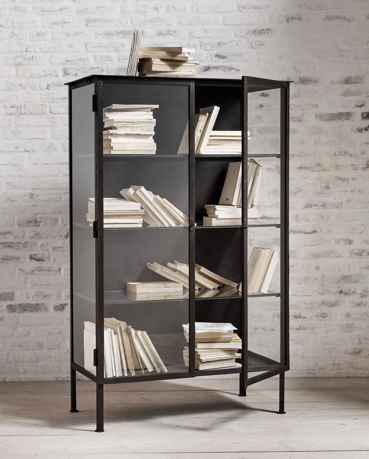 Nordal A/S OREGON cabinet, black iron, 2 doors
