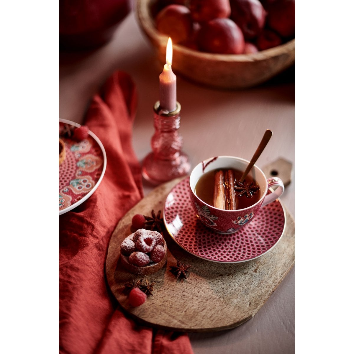 Pip Studio Teetassen und Untertassen Dark Pink 280ml
