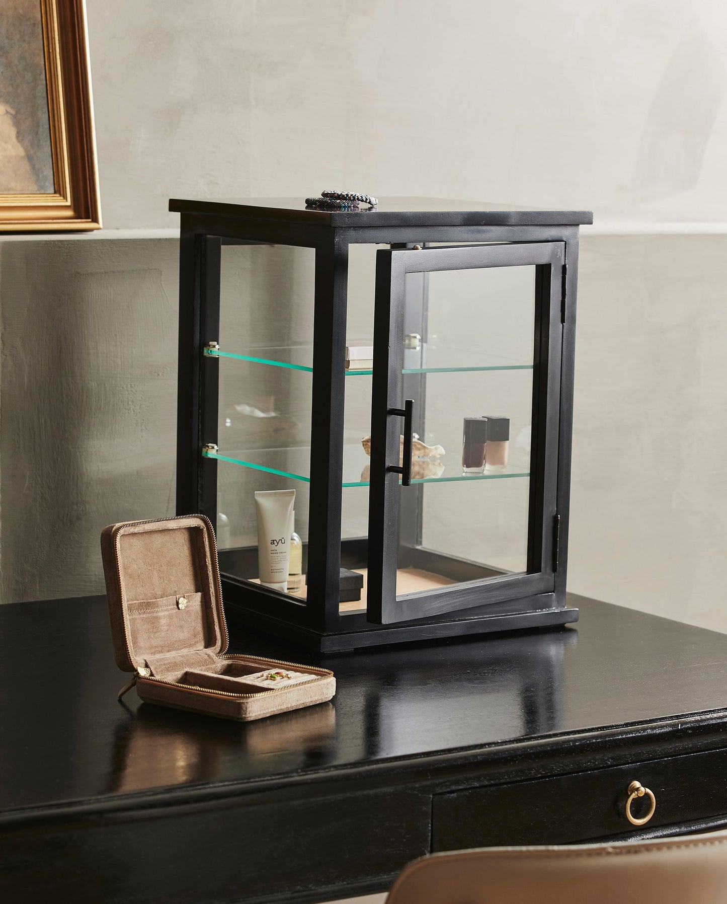 Nordal A/S ARNO display cabinet, black wood