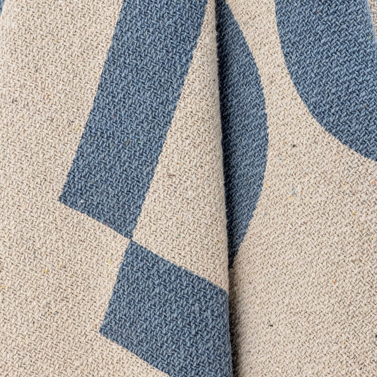 Bloomingville Agno Decke, Blue, Recycelte Baumwolle