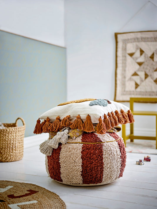 Bloomingville MINI Charoline Pouf, Braun, Baumwolle