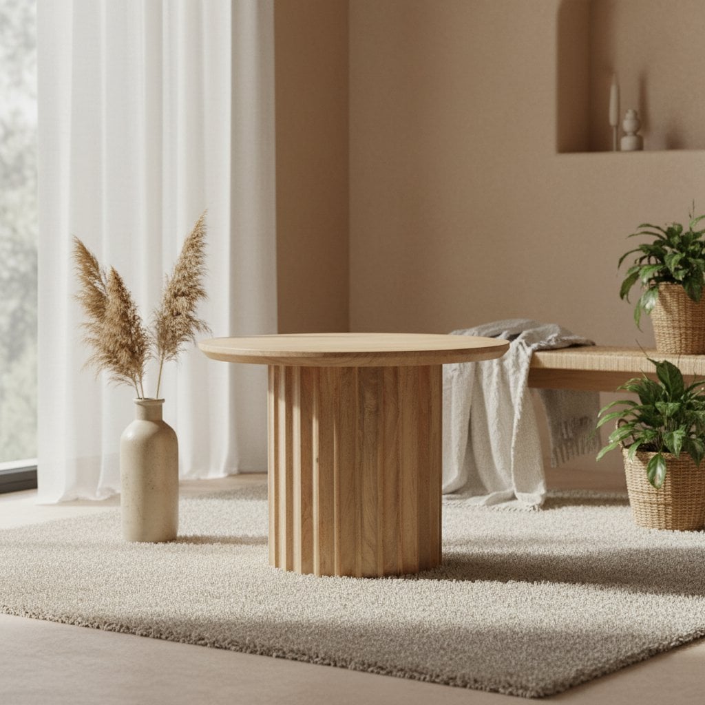 Bullnose Side Table Natural 55cm