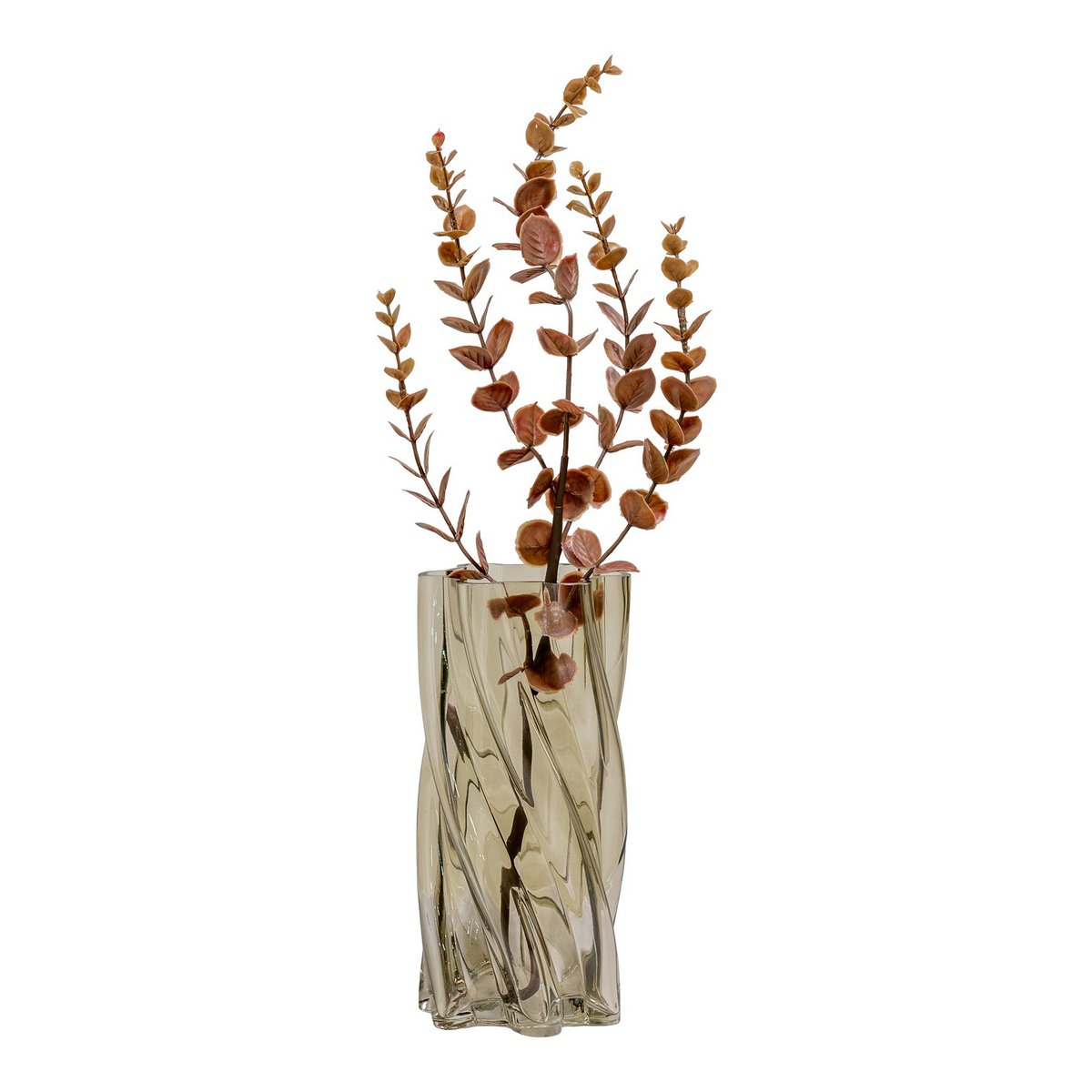 Vase aus Glas, rauchgrün