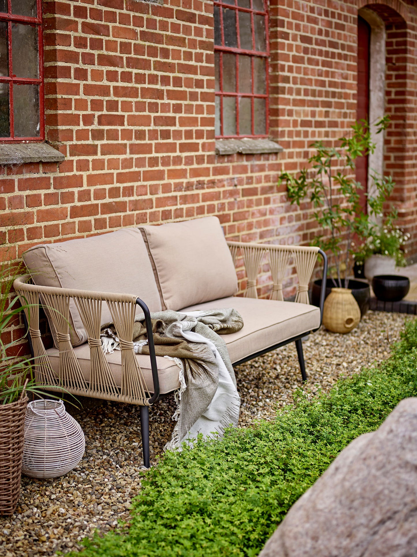 Bloomingville Pavone Sofa, Braun, Metall