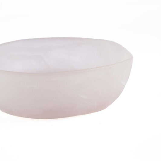 Die Resin Organic Bowl – Rosa Weiß – L