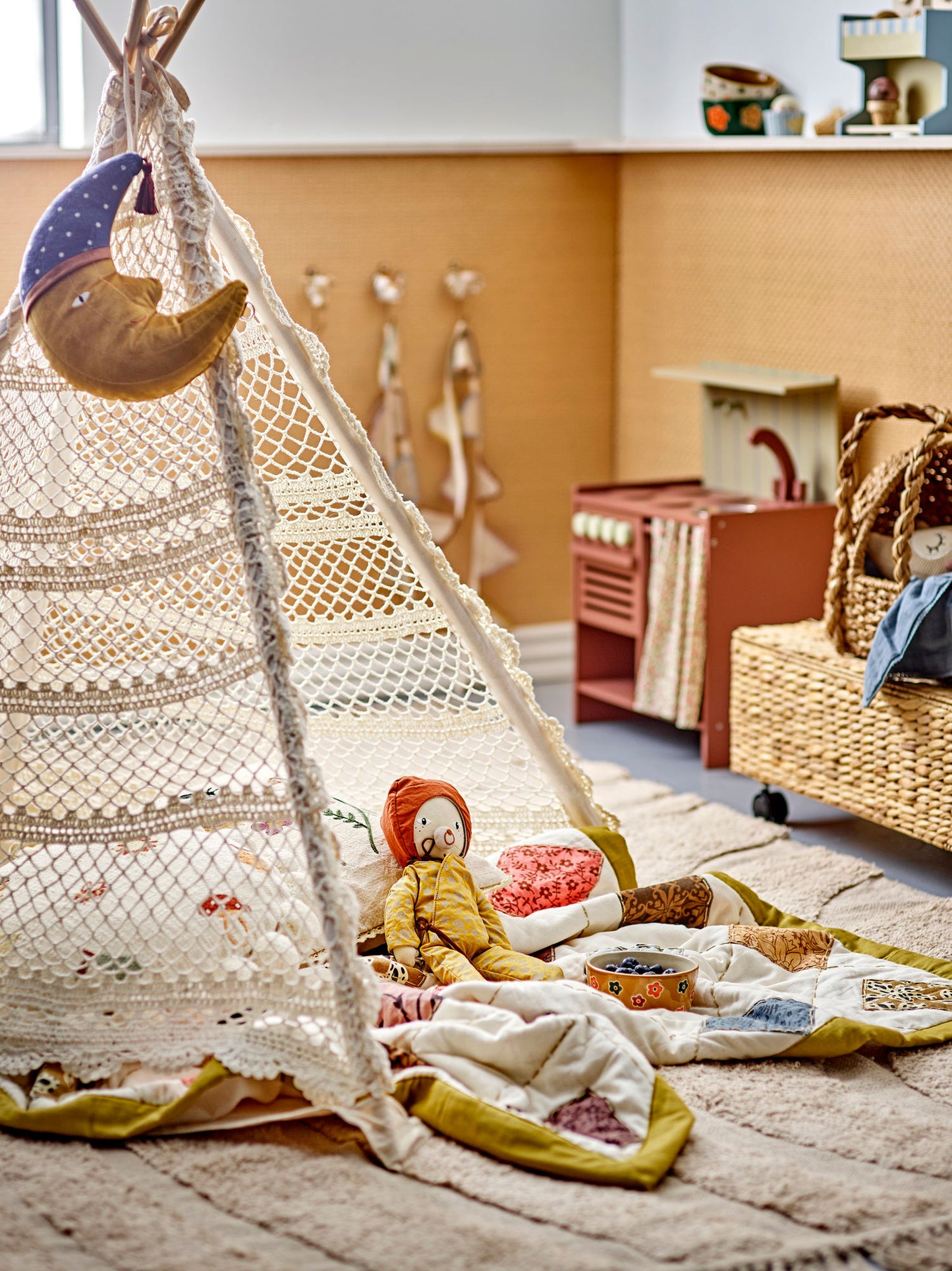 Bloomingville MINI Herle Kinder-Tipi, Natur, Baumwolle