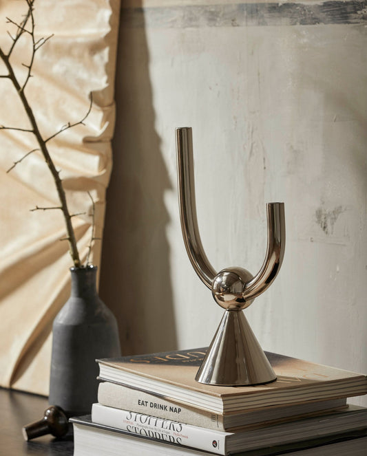 Nordal CORFU Kerzenhalter - chrome finish