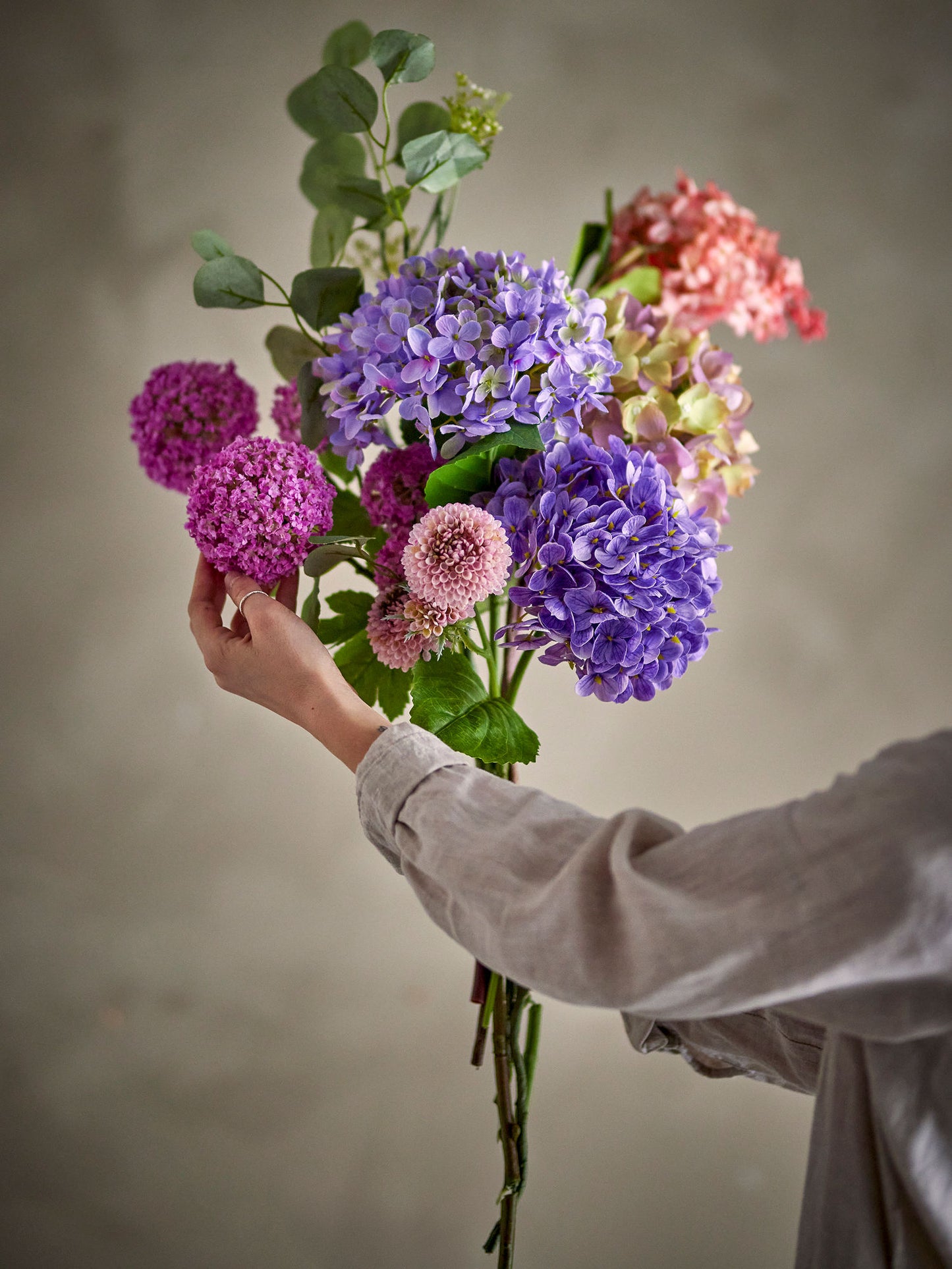Bloomingville Edge Blumenstrauß, Violett, Künstliche Blumen