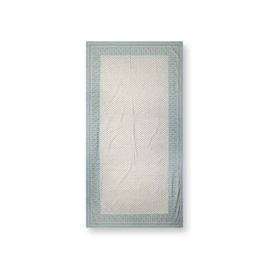 Table Cloth Blooming Tales Khaki-Blue 150x250cm