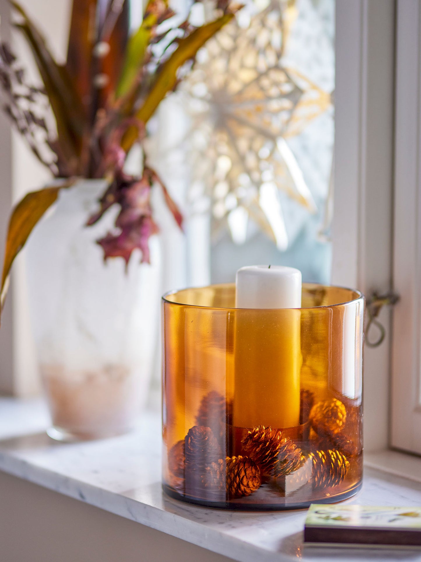 Bloomingville Kahlah Kerzenhalter, Braun, Recyceltes Glas