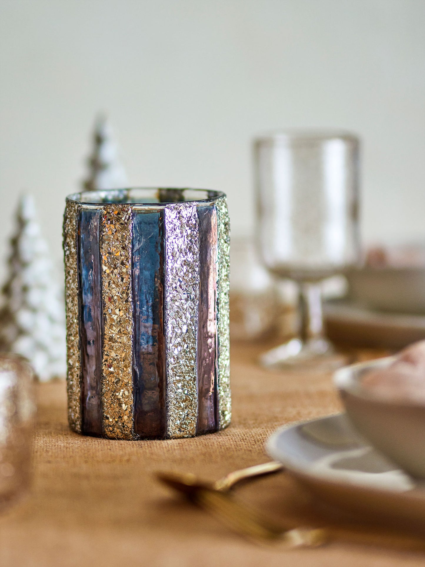 Bloomingville Cicilia Teelichthalter, Gold, Glas