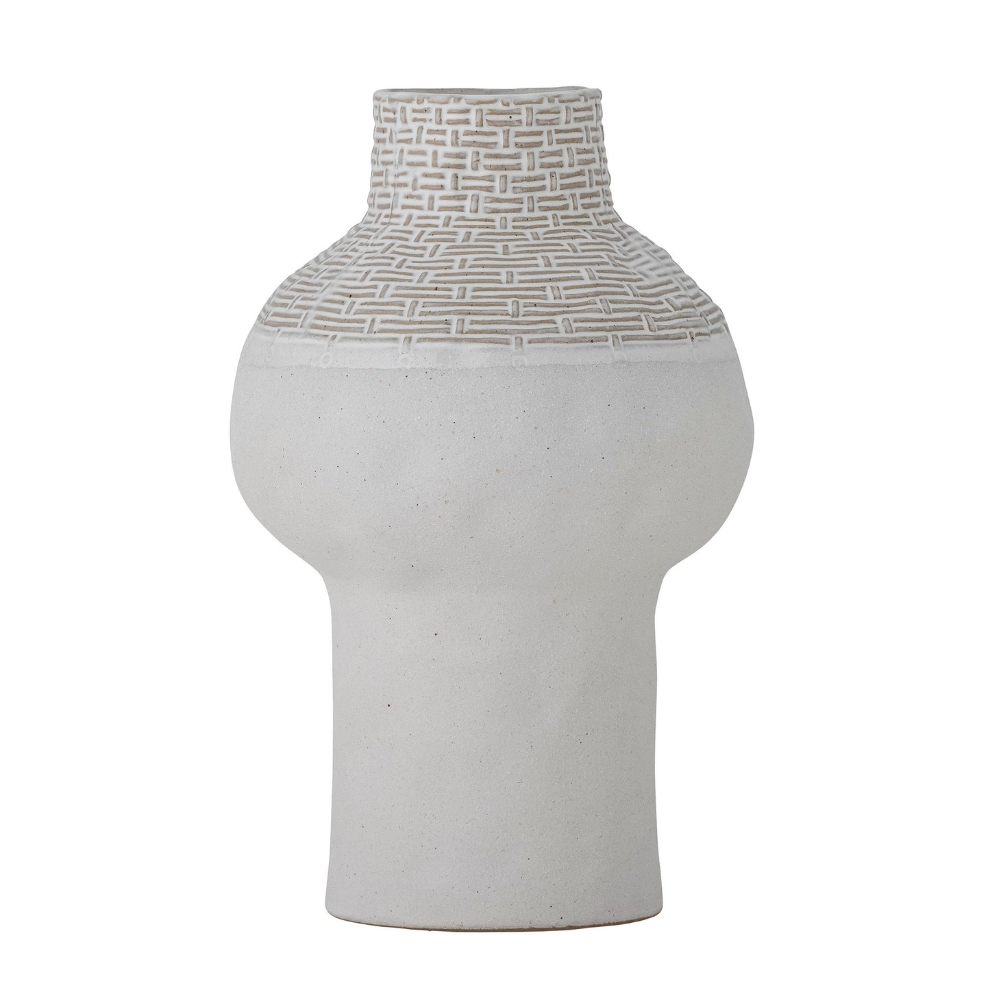 Bloomingville Iyore Vase, Weiß, Steingut