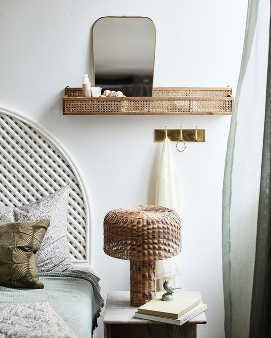 Nordal SHELFI rattan Regal, L - nature, 91cm