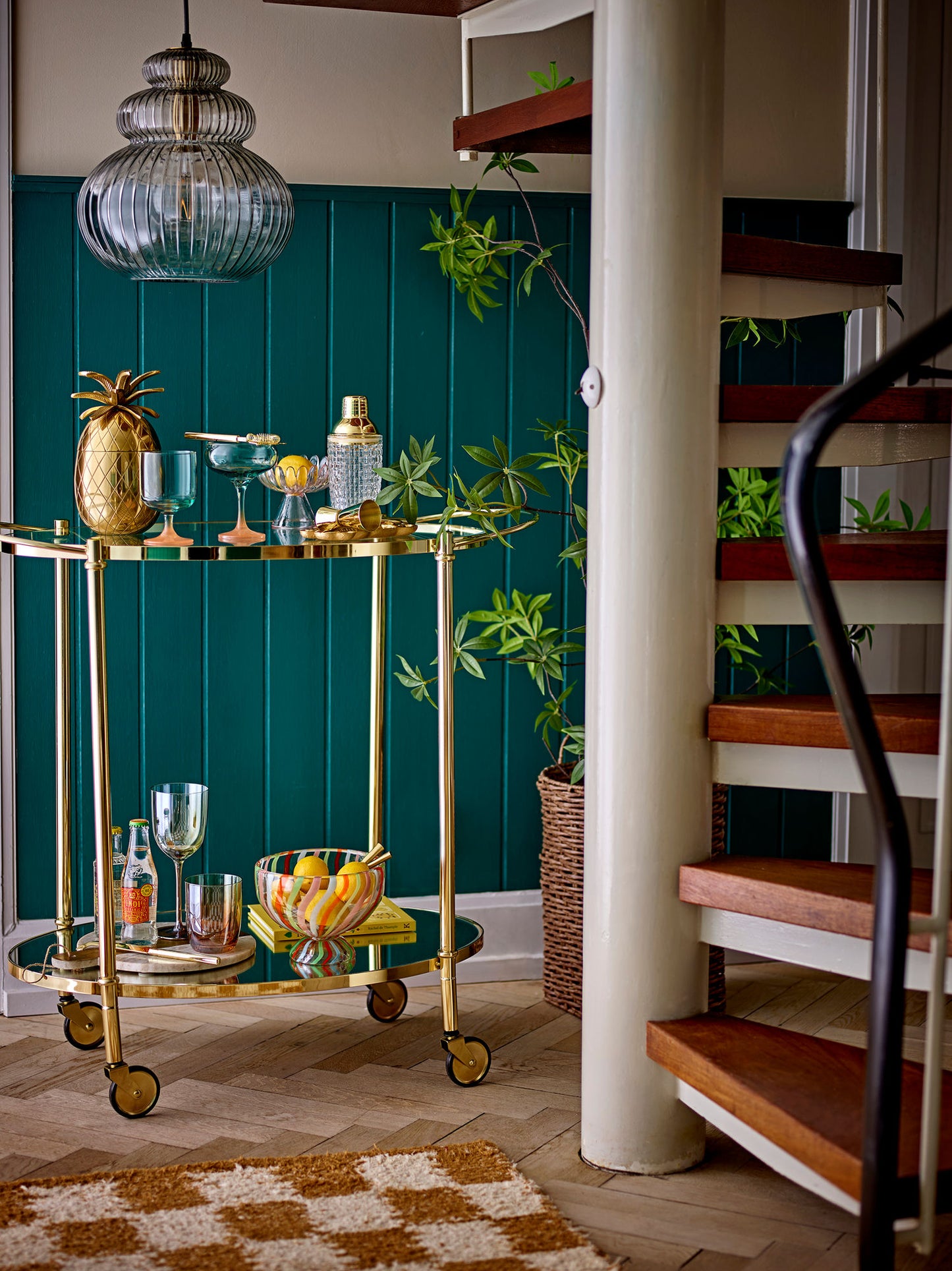 Bloomingville Fine Stehtisch, Gold, Glas