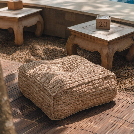Sitzpouf PADAR aus Bast