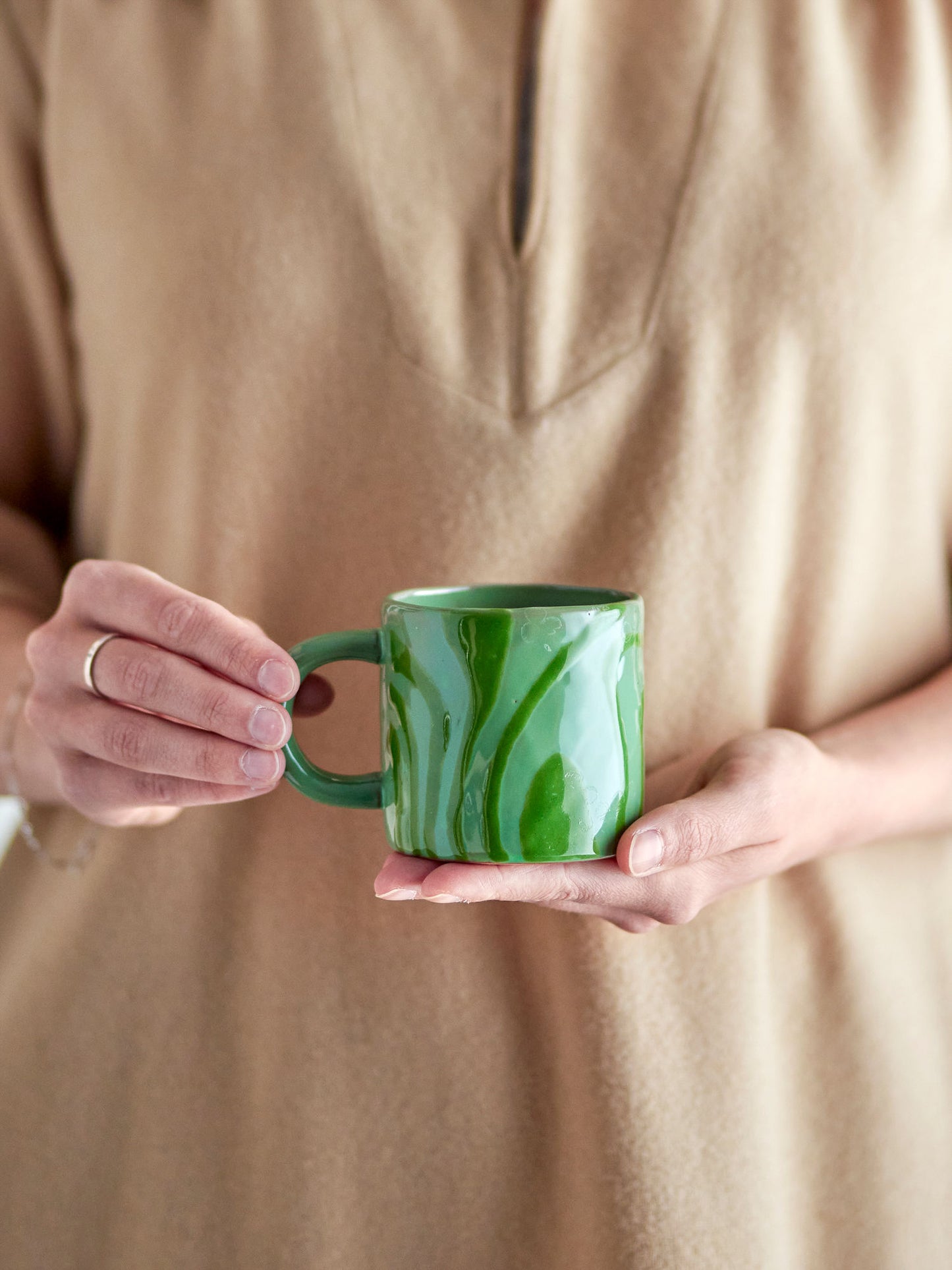 Bloomingville Ninka Tasse, Grün, Steingut