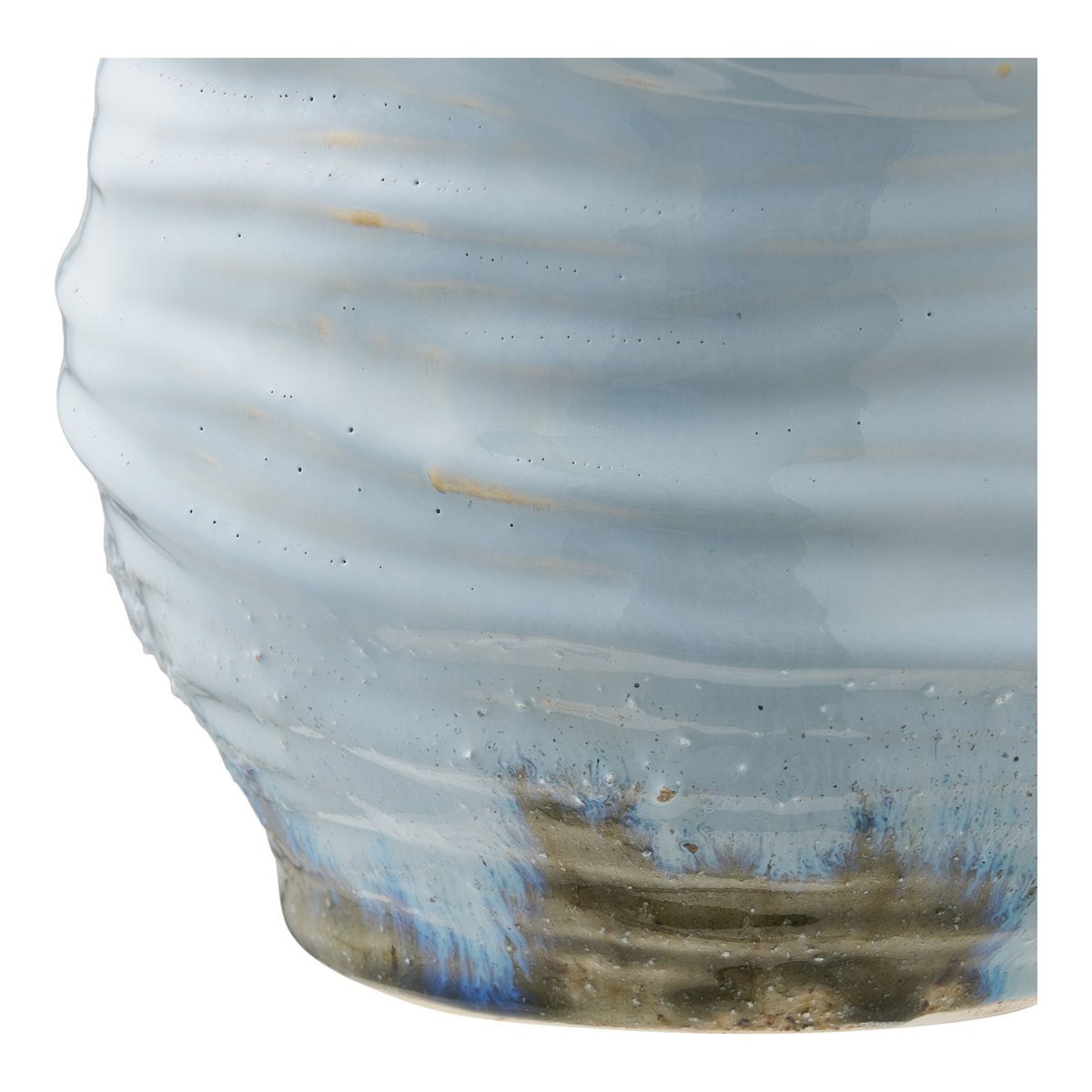 Vase aus Keramik, hellblau