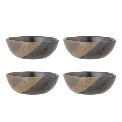 Bloomingville Paula Schale, Multipack, Braun, Steingut