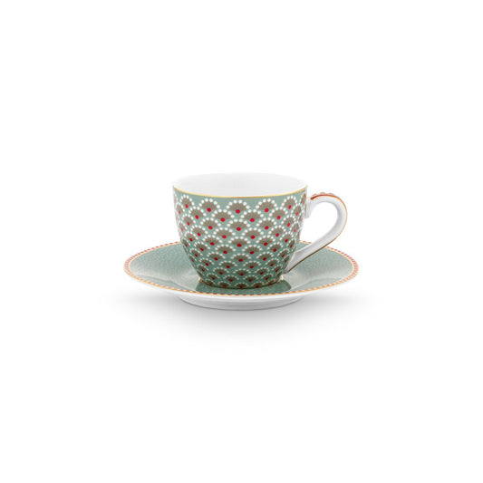Espresso Cup and Saucer Blooming Tales Blue