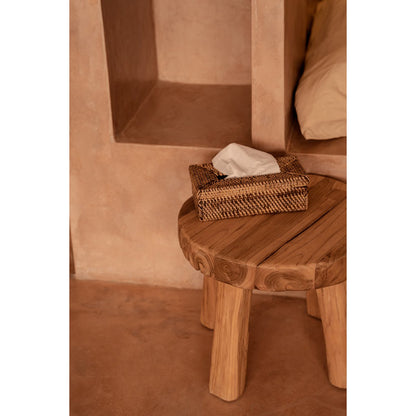 Bazar Bizar Taschentuchbox aus Rattan – Naturbraun