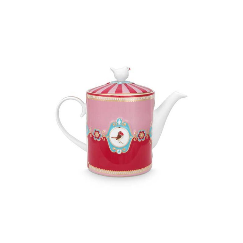 Pip Studio Teekanne Love Birds Medallion Red-Pink 1.3ltr