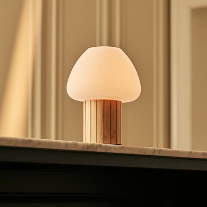 Romée Hellbraune wiederaufladbare Tischlampe | Modularer Lampenschirm, dimmbar und 3 Lichtfarben