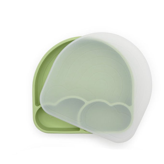 Teller – Dusty Olive Rainbow (mit Deckel)