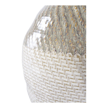 Vase aus Keramik weiß, beige