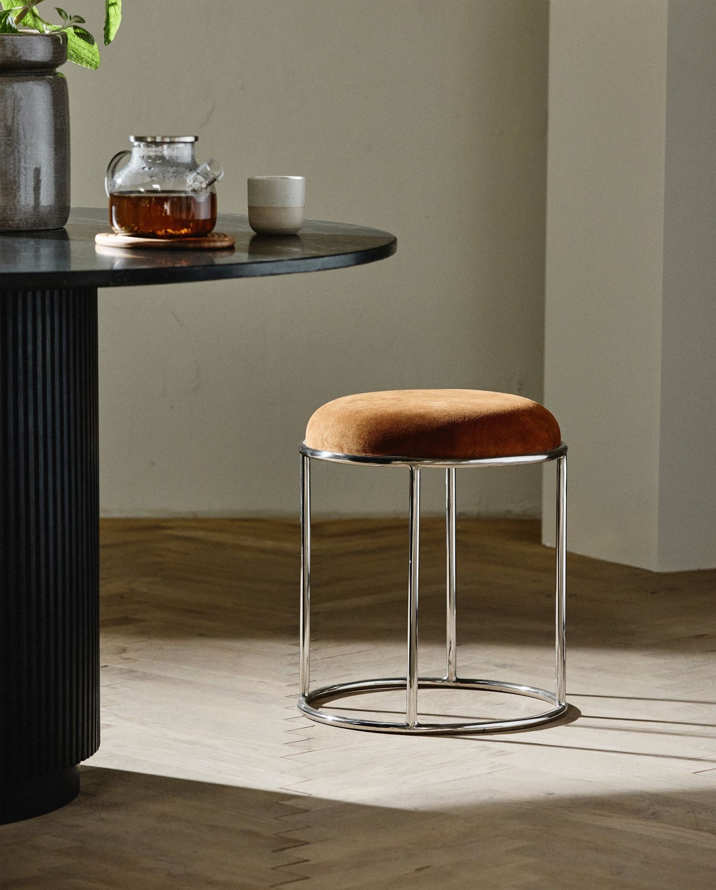 Nordal KOMATI Hocker - brown, H: 47cm, braun