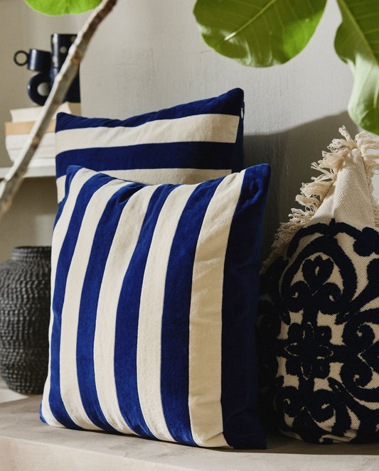 Nordal ALHENA Kissenbezug, 48x68cm - ivory/blue