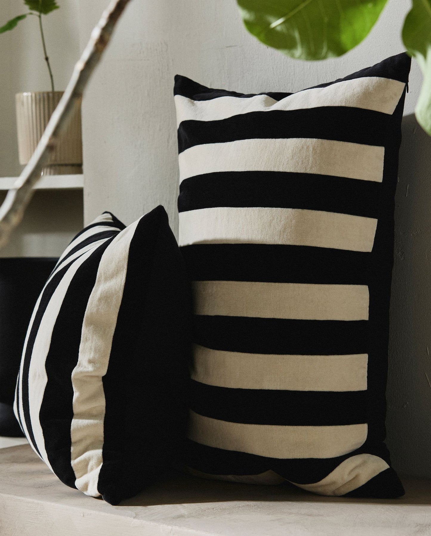 Nordal ALHENA cushion cover, 48x68 - ivory/black