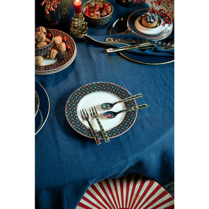 Set/4 Cake Forks Enamelled Berry Blues 14.5cm
