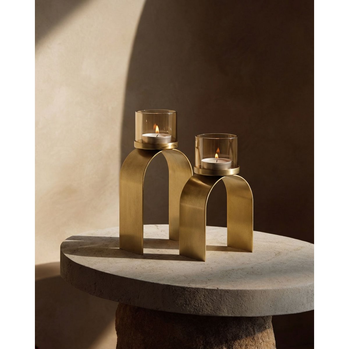 Der Bow Glow Teelichthalter – Gold – 2er Set