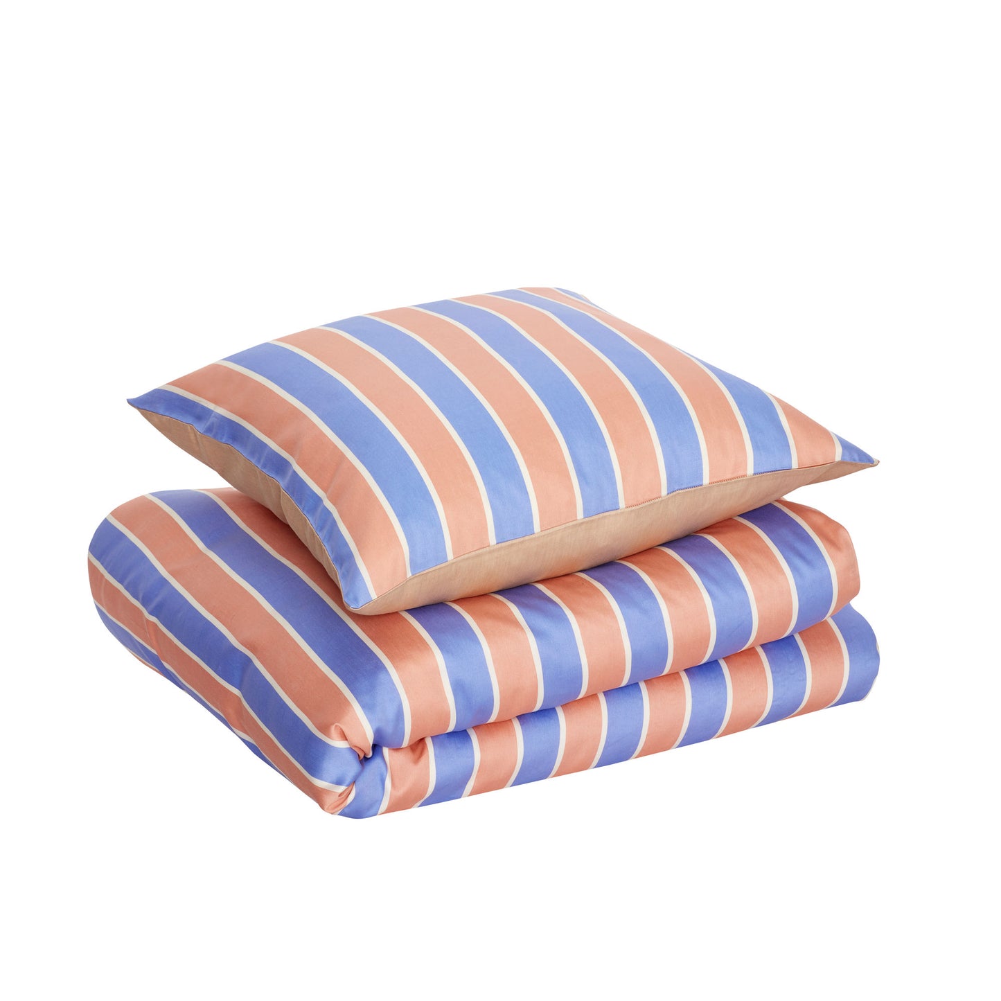 Hübsch Solace Bettwäsche 60X63 140X200 Blau/Orange