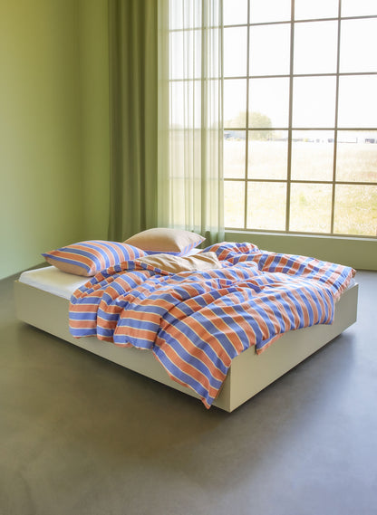 Hübsch Solace Bettwäsche 60X63 140X200 Blau/Orange