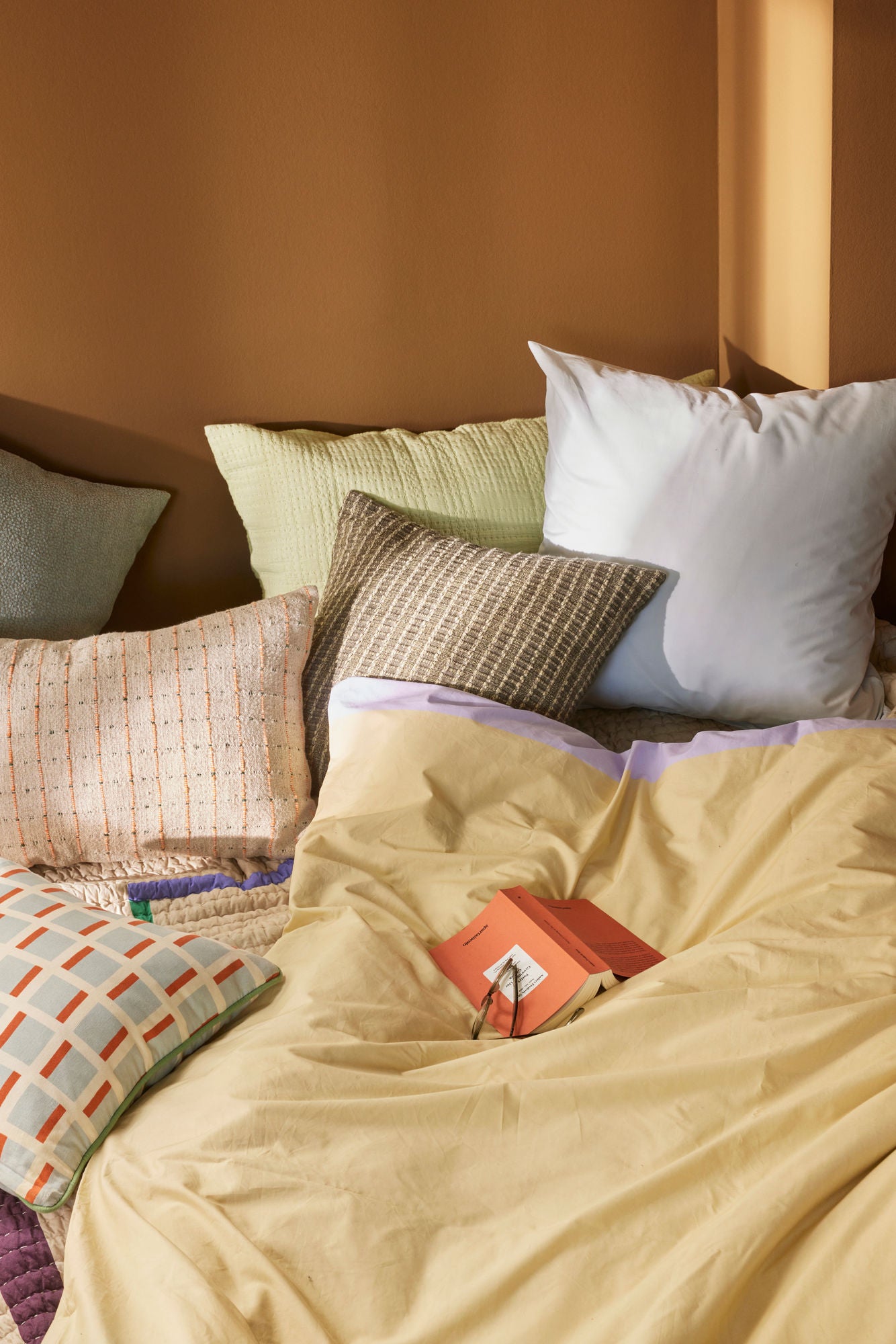 Hübsch Block Bettwäsche 60/200 Beige/ Multifarben