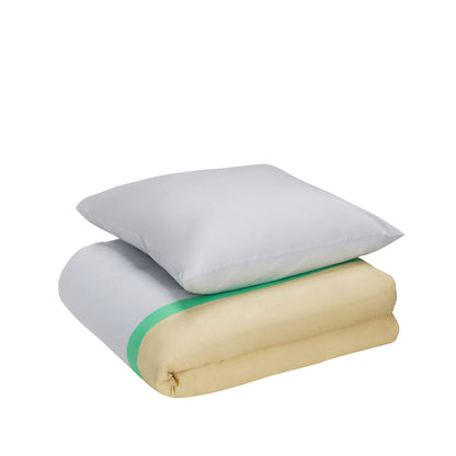 Hübsch Block Bettwäsche 60/220 Beige/ Multifarben