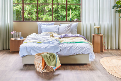 Hübsch Block Bettwäsche 60/220 Beige/ Multifarben