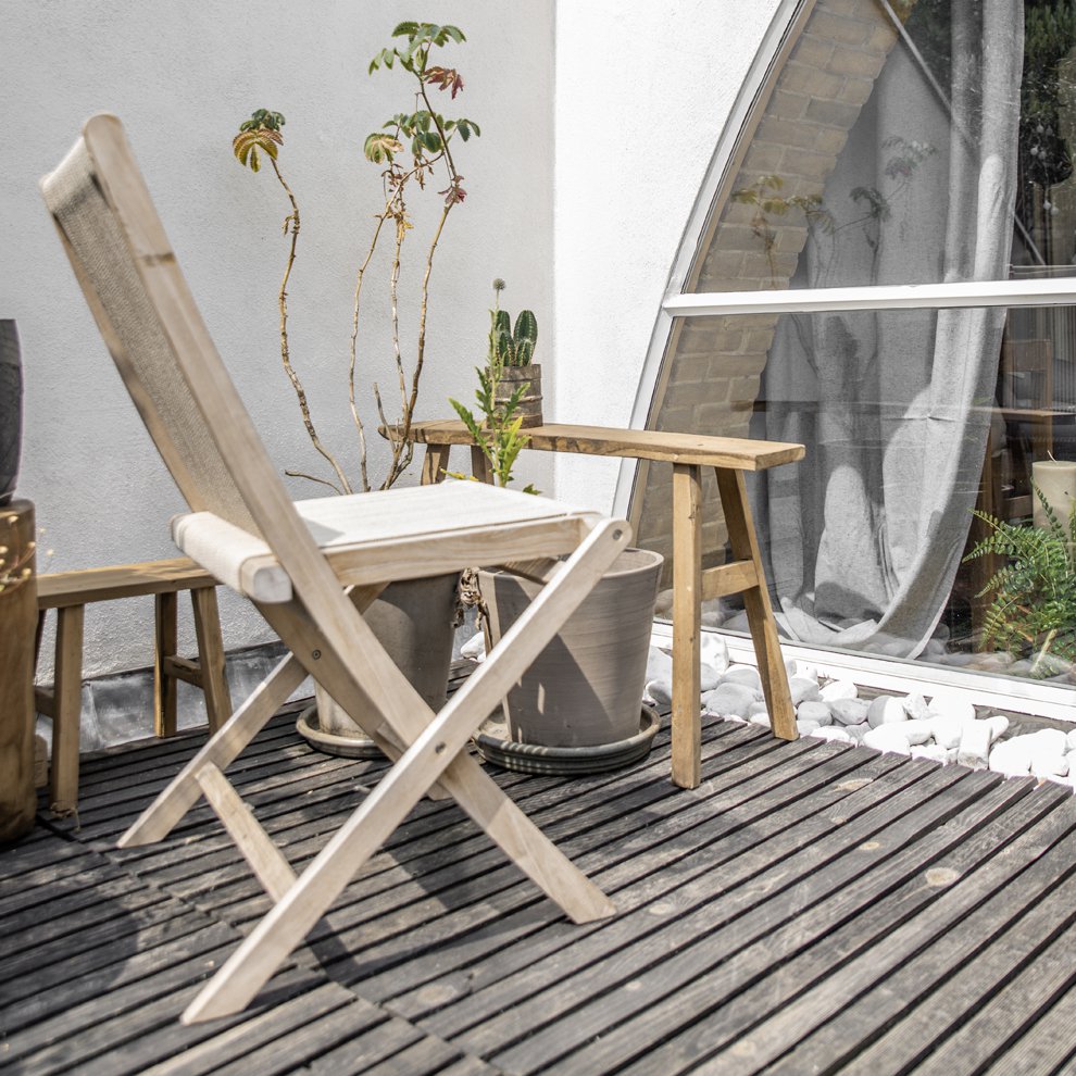 Seilklappgartenstuhl beige