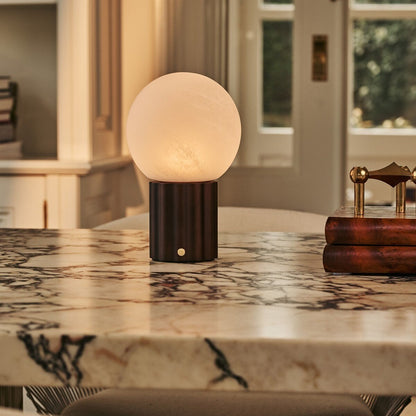 Wim Dark Brown Rechargeable Table Lamp | 3 Light Colors, Modular Lampshade & Cordless