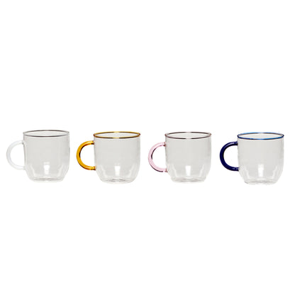 Hübsch Kiosk Glastasse Multifarben, 4er Set