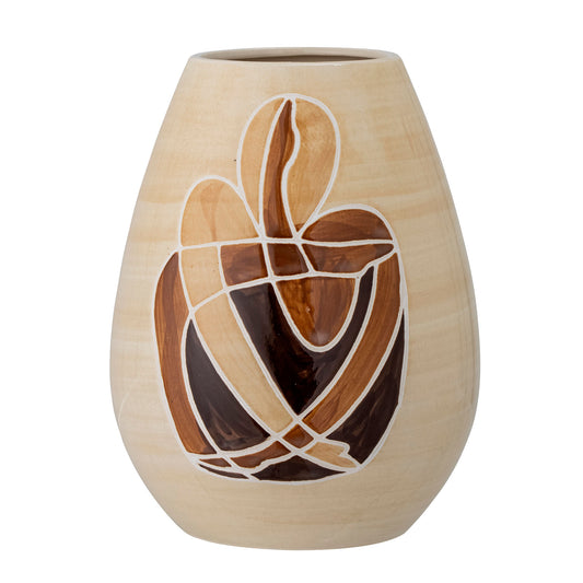 Bloomingville Jona Vase, Braun, Steingut