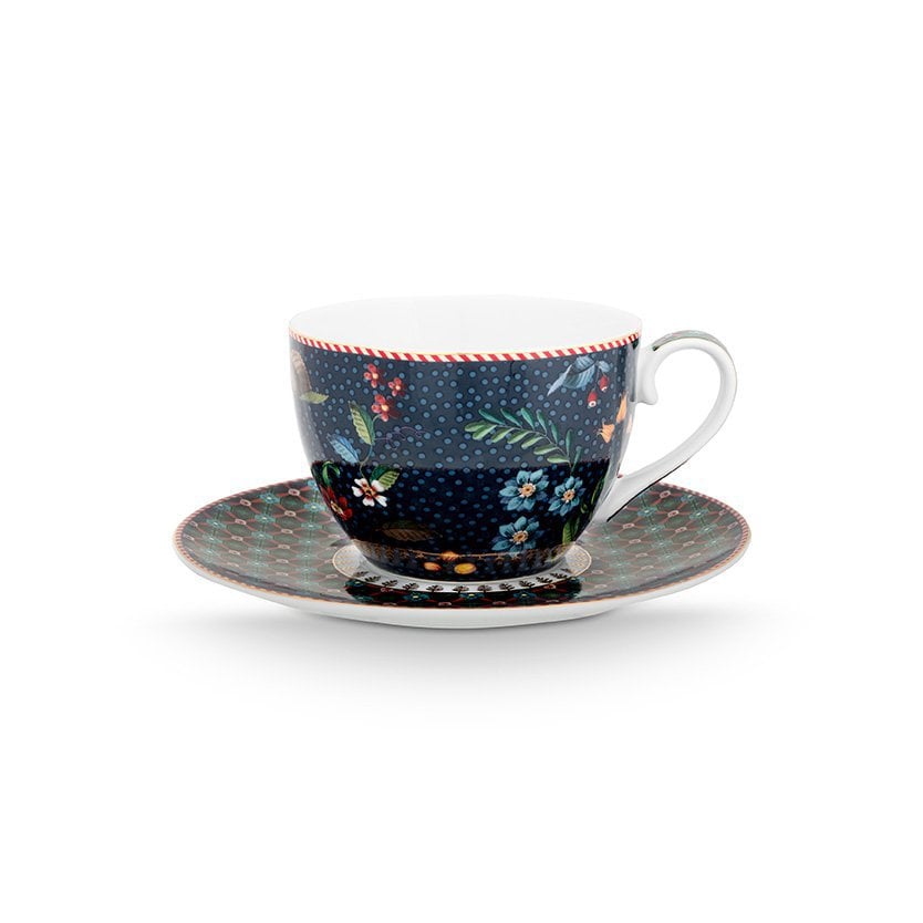 Pip Studio Teetassen und Untertassen Berry Blues 280ml