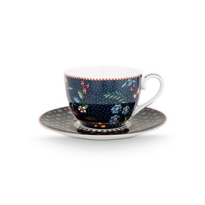 Pip Studio Teetassen und Untertassen Berry Blues 280ml