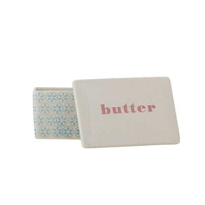 Bloomingville Patrizia Butterdose, Blau, Steingut